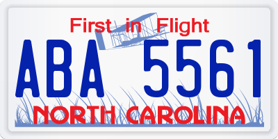 NC license plate ABA5561