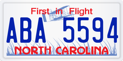 NC license plate ABA5594