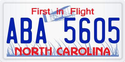 NC license plate ABA5605