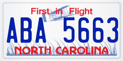 NC license plate ABA5663