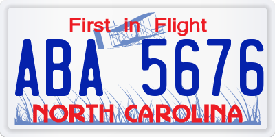 NC license plate ABA5676