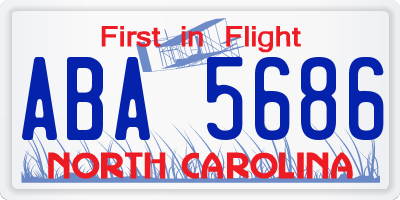 NC license plate ABA5686