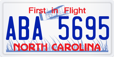 NC license plate ABA5695