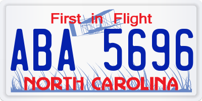 NC license plate ABA5696