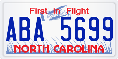 NC license plate ABA5699