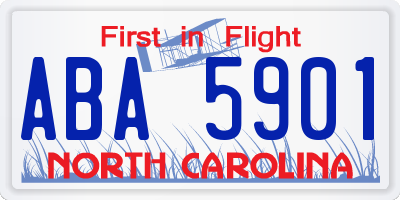 NC license plate ABA5901