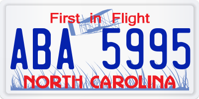 NC license plate ABA5995