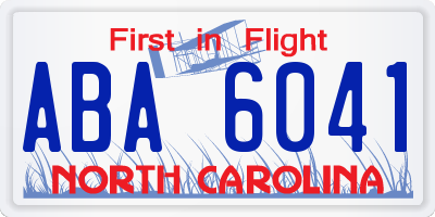NC license plate ABA6041