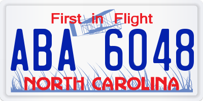 NC license plate ABA6048