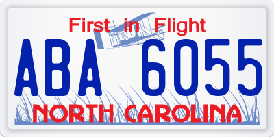 NC license plate ABA6055