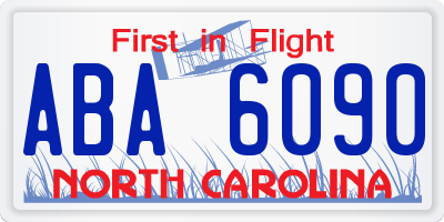 NC license plate ABA6090