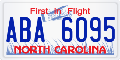 NC license plate ABA6095