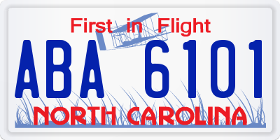 NC license plate ABA6101