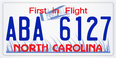 NC license plate ABA6127