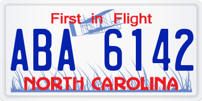 NC license plate ABA6142