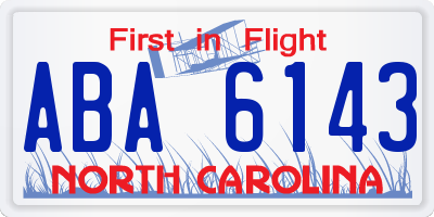 NC license plate ABA6143