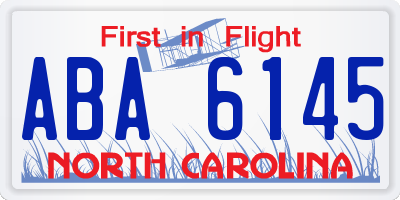 NC license plate ABA6145