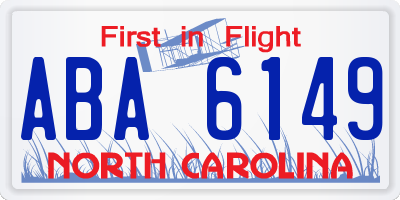 NC license plate ABA6149