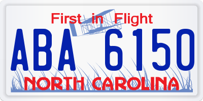 NC license plate ABA6150