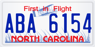 NC license plate ABA6154