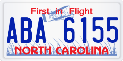 NC license plate ABA6155