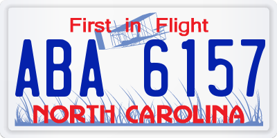 NC license plate ABA6157