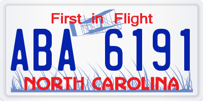 NC license plate ABA6191