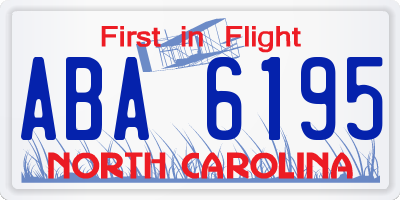 NC license plate ABA6195