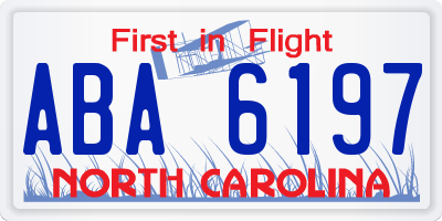 NC license plate ABA6197