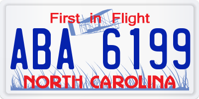 NC license plate ABA6199