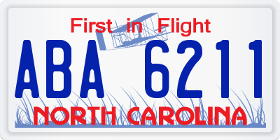 NC license plate ABA6211