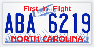 NC license plate ABA6219