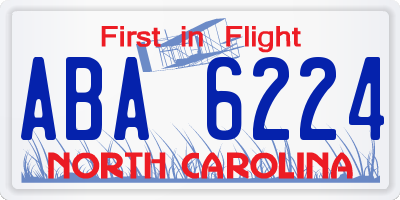 NC license plate ABA6224