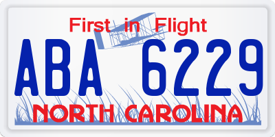 NC license plate ABA6229