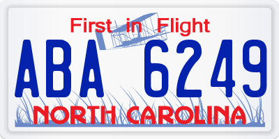 NC license plate ABA6249