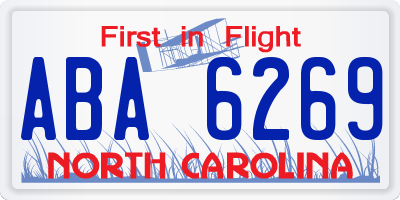 NC license plate ABA6269