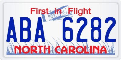 NC license plate ABA6282