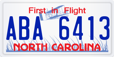 NC license plate ABA6413