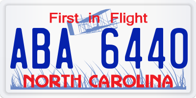 NC license plate ABA6440