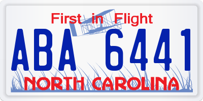 NC license plate ABA6441