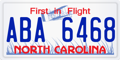 NC license plate ABA6468