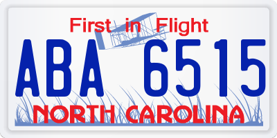 NC license plate ABA6515