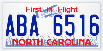 NC license plate ABA6516
