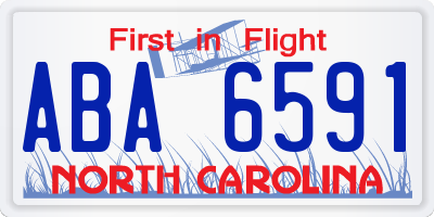 NC license plate ABA6591