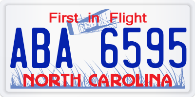 NC license plate ABA6595