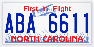 NC license plate ABA6611