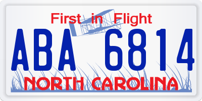 NC license plate ABA6814