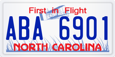 NC license plate ABA6901