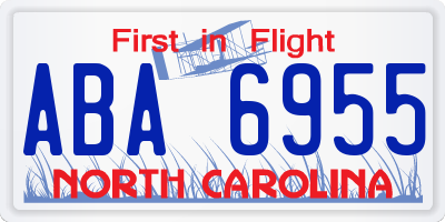 NC license plate ABA6955