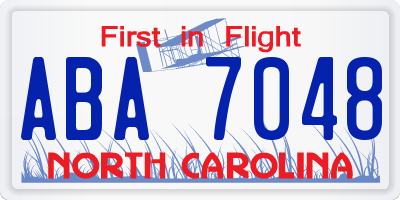 NC license plate ABA7048